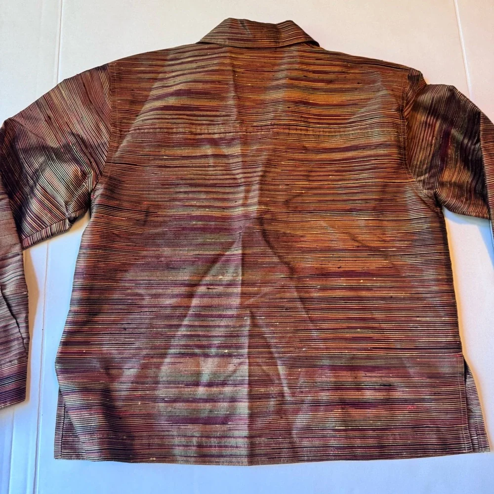 CHICO'S 100% Silk Button-Front
Shirt Brown Sleeve Size 4‎ - Picture 10 of 14